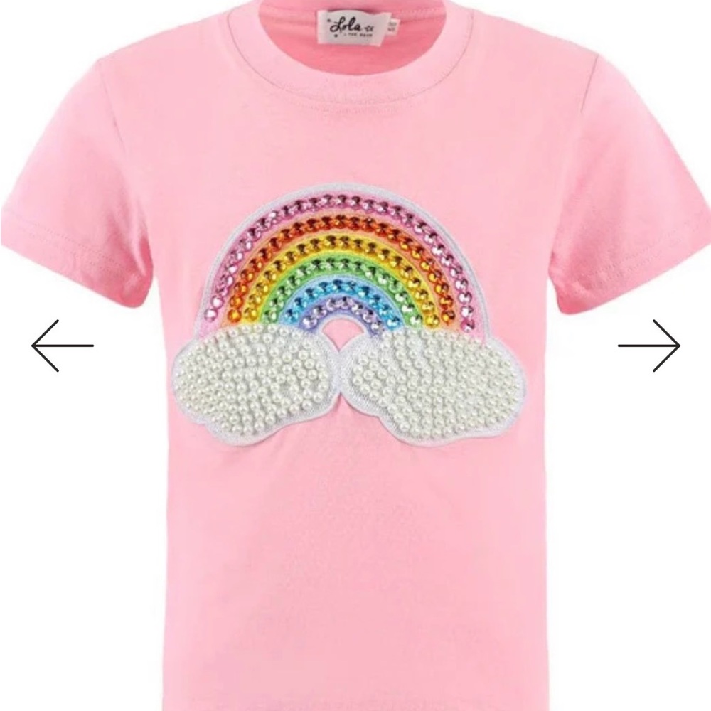 Lola + The Boys Pink Rainbow Gem T-Shirt